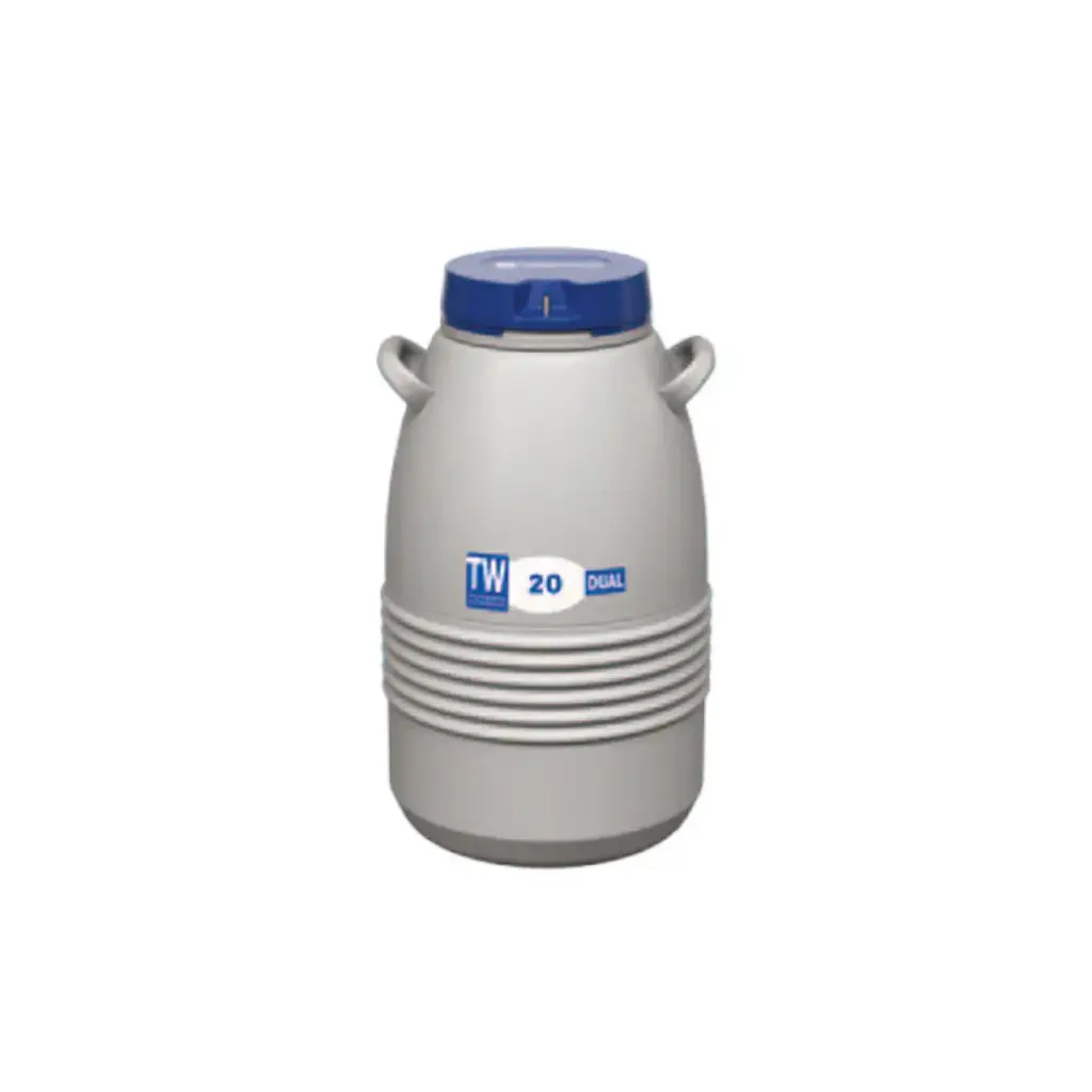 Taylor Wharton by IC Biomedical – 20 Dual Series Small LN2 Freezer/Dry Shipper (Capacity: 660 x 1/2cc Straws)