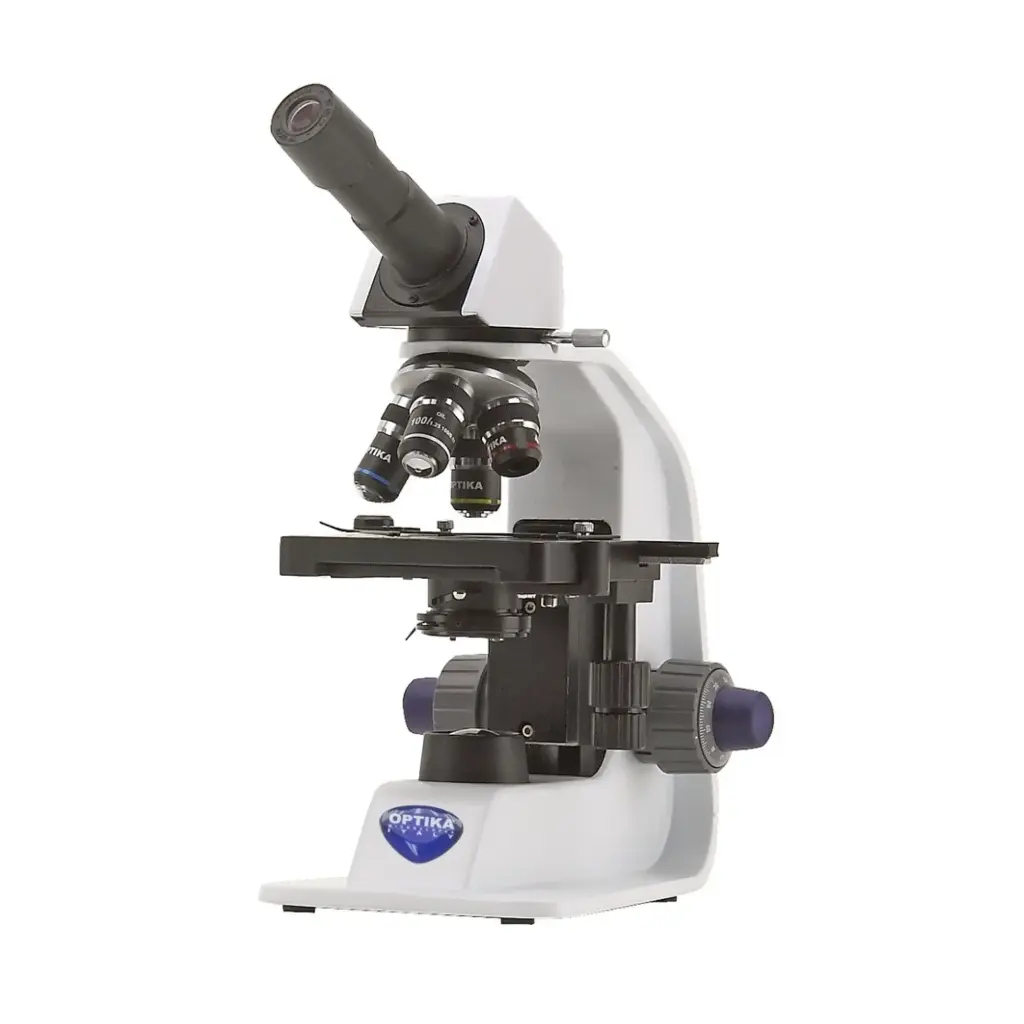 B-150 Monocular brightfield microscope, 1000x, PLAN, rechargeable batteries