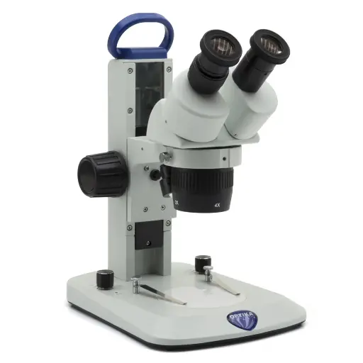 [SLX-1] SLX Stereomicroscope, fixed arm, 20x40x, LED Incident & transmitted light, rechargeable batteries not included