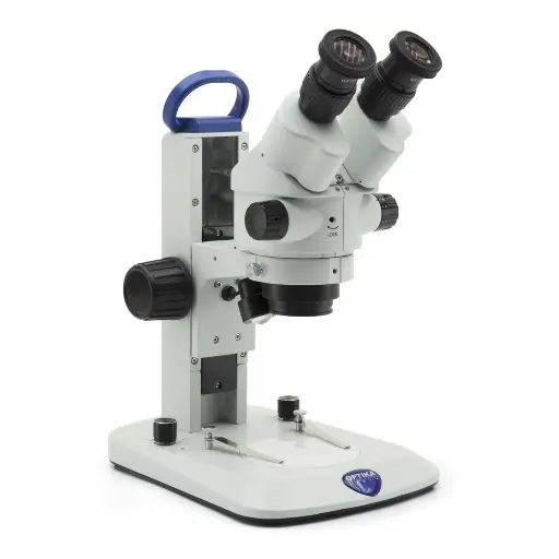 [SLX-4] SLX Stereomicroscope 7x-45x, Zoom ratio 6.43:1, overhanging stand, rechargeable batteries not included