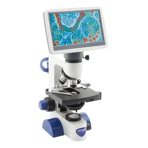 [B-62V] B-60 Monocular brightfield microscope, 400x, with 7" monitor bundle