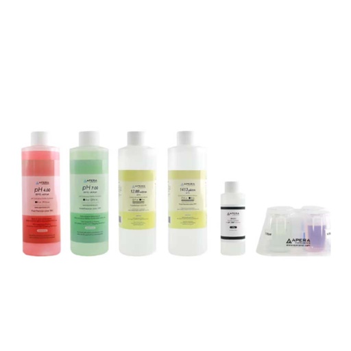 [AI1105] 8oz pH/EC Calibration Solution Kit , 4oz Storage Solution for pH/ORP Electrodes, plus Apera's CalBox