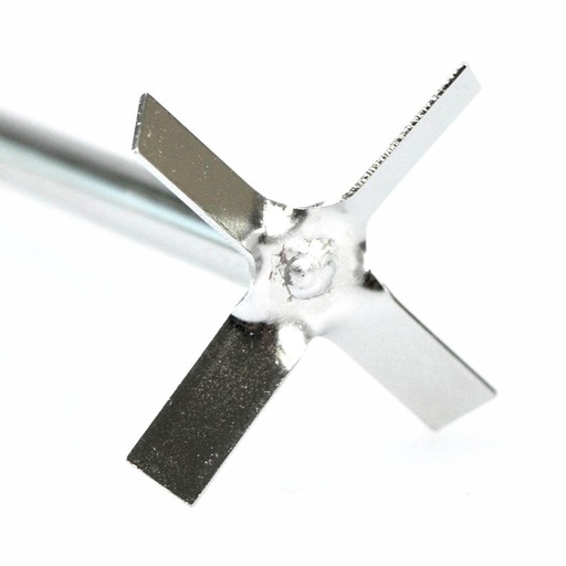 [18900071] Cross stirrer, 316L stainless steel. Shaft 400mm long x 8mm diameter. Impeller width 50mm.